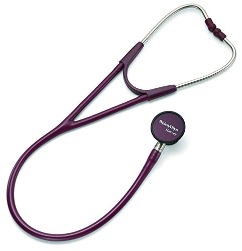 Welch Allyn for Students Harvey Elite Adult Cardiology Stethoscope, Burgundy; 5079-270; Double-Head Chestpiece (Diaphragm and Bell), Dual Lumen Tubing; 28 in