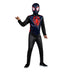 Marvel Miles Morales Official Youth Halloween Costume - Printed Jumpsuit with Fabric Mask Large