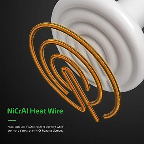 Simple Deluxe 150W 2 Pack Ceramic Heat Emitter, Non-Light Emitting Heat Lamp for Amphibian Pet Terrariums, Chameleons, Lizards, Snakes, and Incubating Chickens White 150W (D-85mm)
