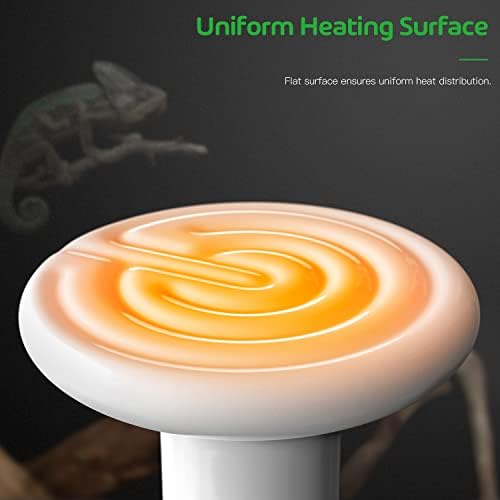 Simple Deluxe 150W 2 Pack Ceramic Heat Emitter, Non-Light Emitting Heat Lamp for Amphibian Pet Terrariums, Chameleons, Lizards, Snakes, and Incubating Chickens White 150W (D-85mm)