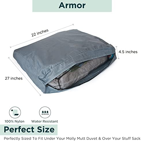 Molly Mutt Water-Resistant Dog Bed Liner, Polyester Bed Liner for Dogs, Easy to Clean, Gray, Small,22"x27"x4.75" New Version