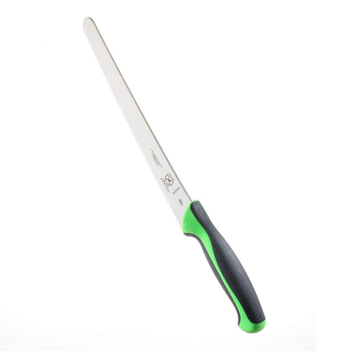 Mercer Culinary Millennia Colors Bread Knife, 10-Inch Wavy Edge Wide, Green Wide Wavy Edge Bread Knife 10" Bread Knife (Wavy Edge Wide)