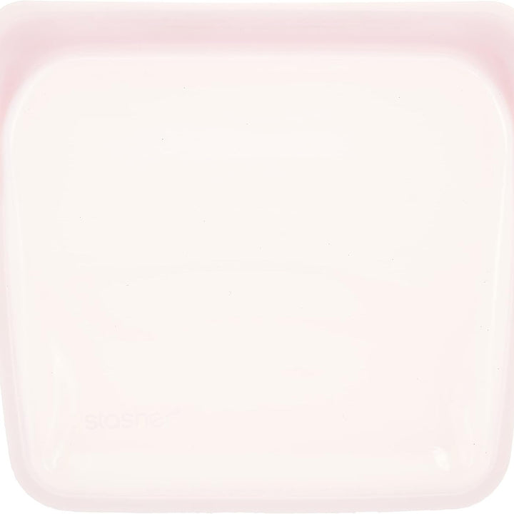 Stasher Platinum Silicone Food Grade Reusable Storage Bag, Rose Quartz (Sandwich) | Reduce Single-Use Plastic | Cook, Store, Sous Vide, or Freeze | Leakproof, Dishwasher-Safe, Eco-friendly | 28 Oz