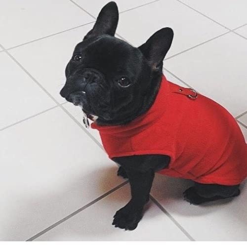 Gooby Fleece Vest Dog Sweater - Red, Small - Warm Pullover Fleece Dog Jacket with O-Ring Leash - Winter Small Dog Sweater Coat - Cold Weather Dog Clothes for Small Dogs Boy or Girl Small (Around 6-lb)