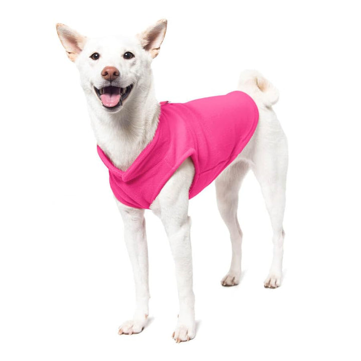 Gooby Fleece Vest Dog Sweater - Pink, X-Small - Warm Pullover Fleece Dog Jacket with O-Ring Leash - Winter Small Dog Sweater Coat - Cold Weather Dog Clothes for Small Dogs Boy or Girl