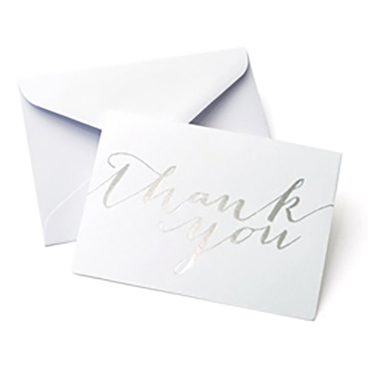 Gartner Studios Silver Foil Thank You Card, 3.5 x 5 inches, Includes Envelopes 50 Count (14269) 50.0