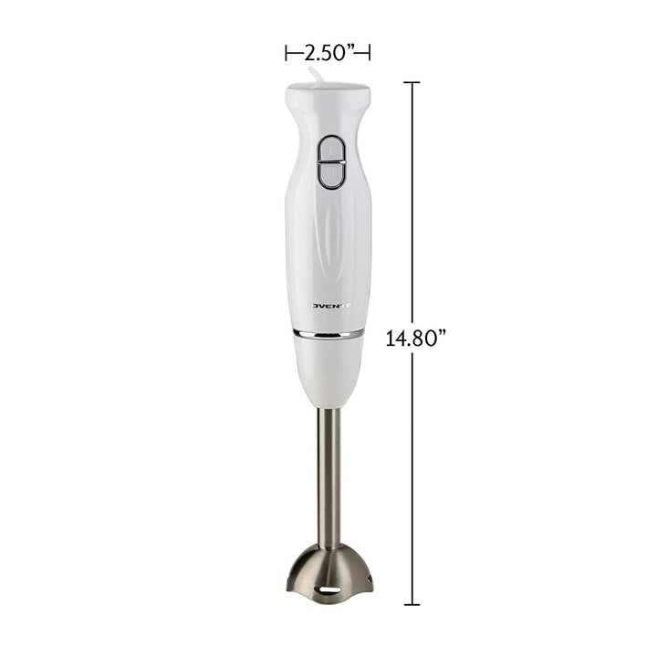 OVENTE Electric Immersion Hand Blender 300 Watt 2 Mixing Speed with Stainless Steel Blades, Powerful Portable Easy Control Grip Stick Mixer Perfect for Smoothies, Puree Baby Food & Soup, White HS560W