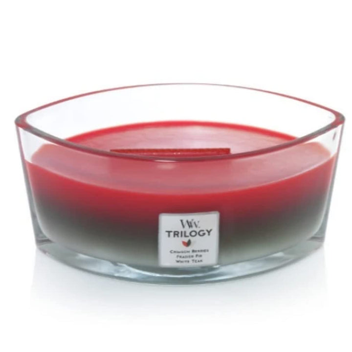 Woodwick Ellipse Scented Candle, Winter Garland Trilogy, 16oz | Up to 50 Hours Burn Time, Christmas | Holiday Candle