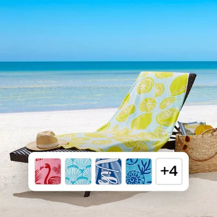 Member'S Mark Oversized 2Pk Beach Towels, 40" X 72", Assorted Designs