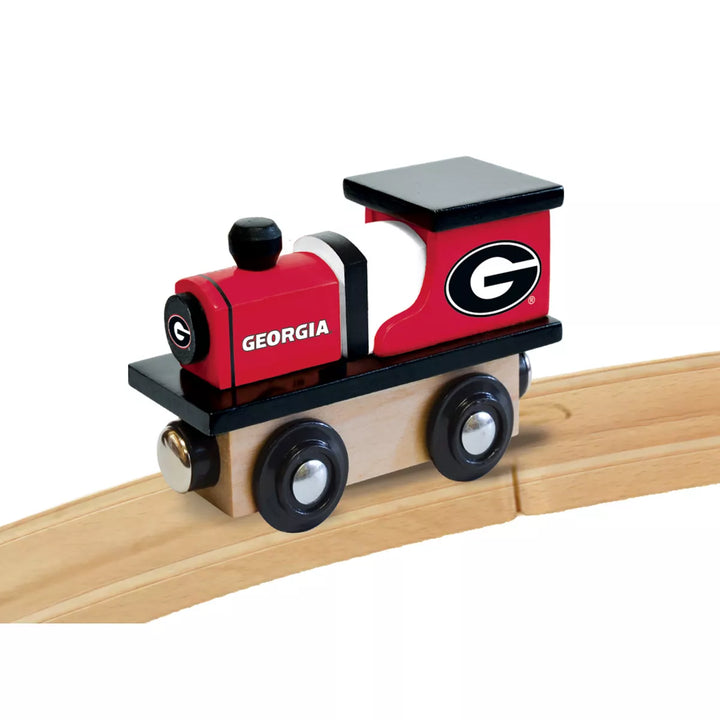 Masterpieces Officially Licensed NCAA Georgia Bulldogs Wooden Toy Train Engine for Kids.