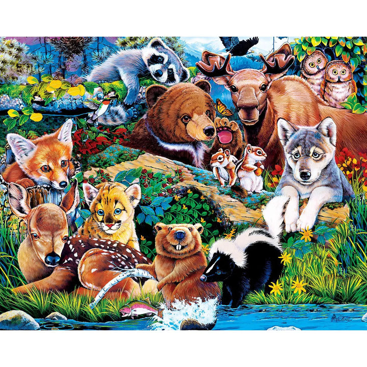 Masterpieces Kids Jigsaw Puzzle Set - World of Animals 4-Pack 100 Pieces