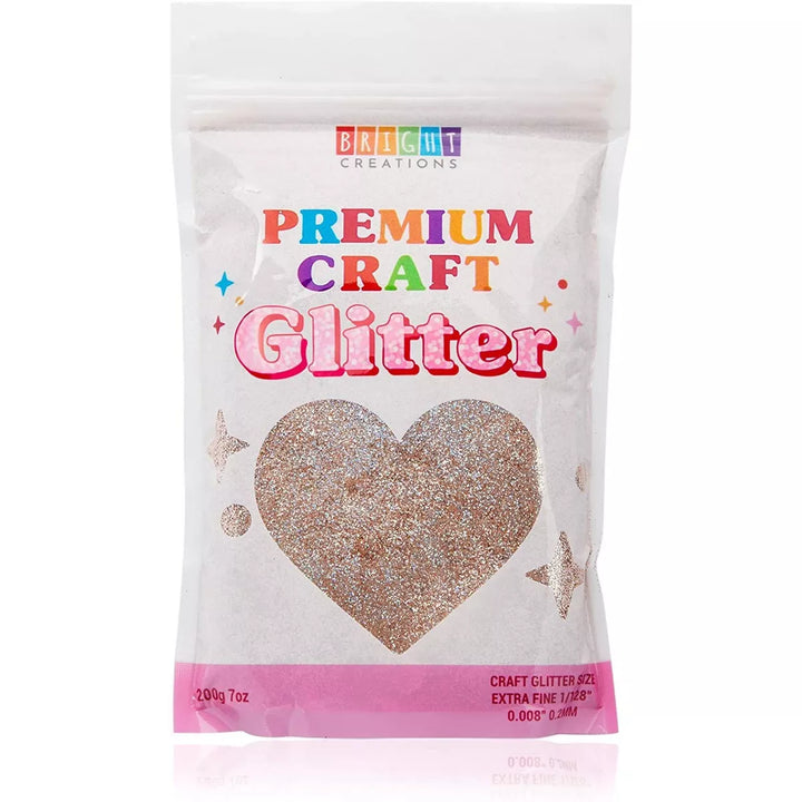 Bright Creations Rose Gold Powder Glitter for Resin, Nail Art, Slime, Art and Crafts Supplies (7 Oz)