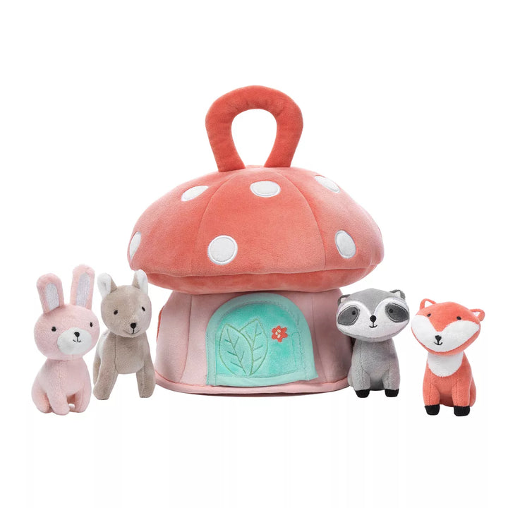 Lambs & Ivy Interactive Plush Mushroom House with Stuffed Animal Toys