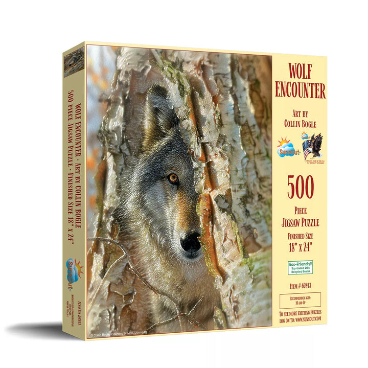 Sunsout Wolf Encounter 500 Pc Jigsaw Puzzle 69843