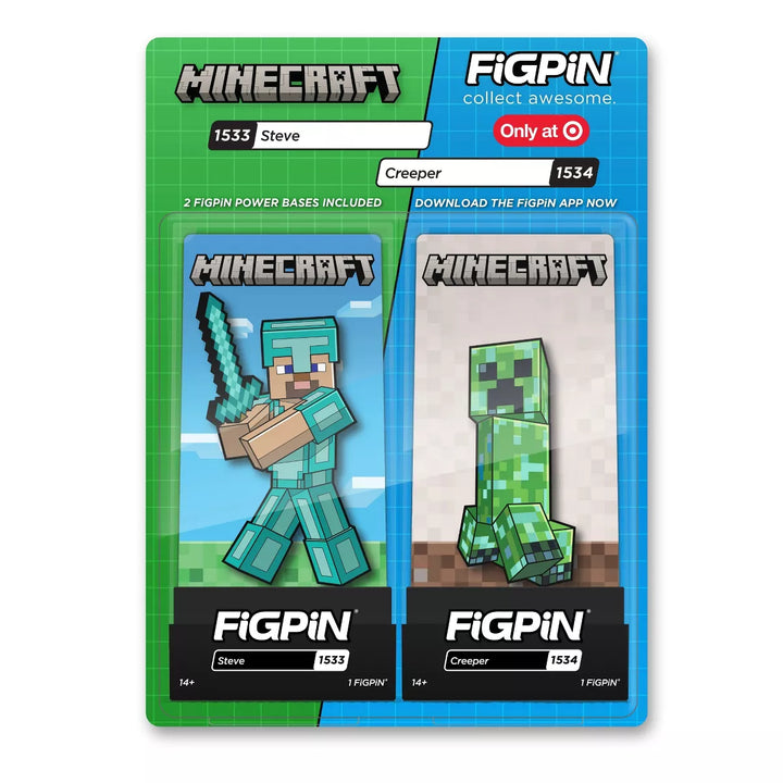 Figpin Minecraft 2Pk - Steve and Creeper