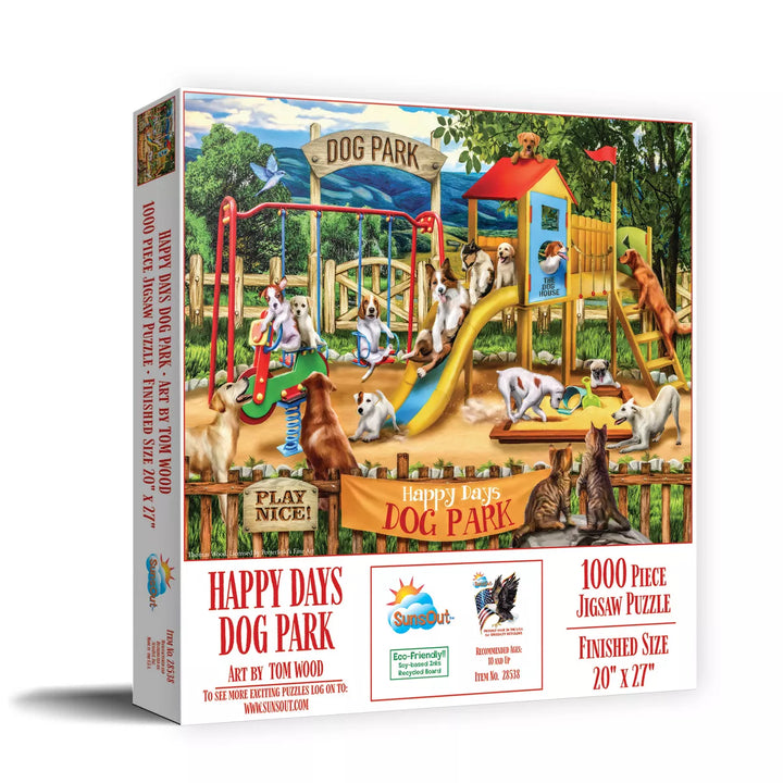 Sunsout Happy Days Dog Park 1000 Pc Jigsaw Puzzle 28538