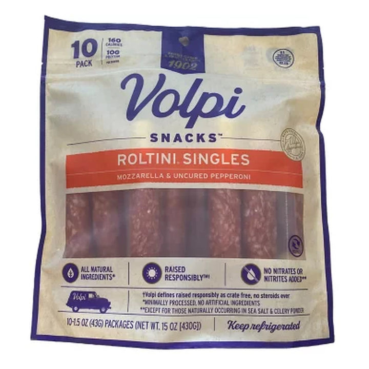 Volpi Snacks Roltini Singles with Mozzarella and Uncured Pepperoni 10 Ct.