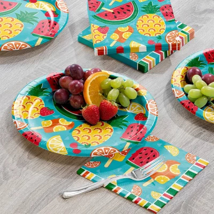 Artstyle Tasty Fruit Paper Plates and Napkins Tableware Kit, 285 Ct