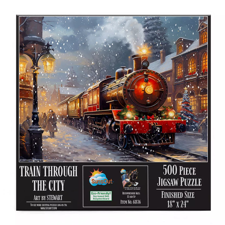 Sunsout Train through the City 500 Pc Jigsaw Puzzle 61836