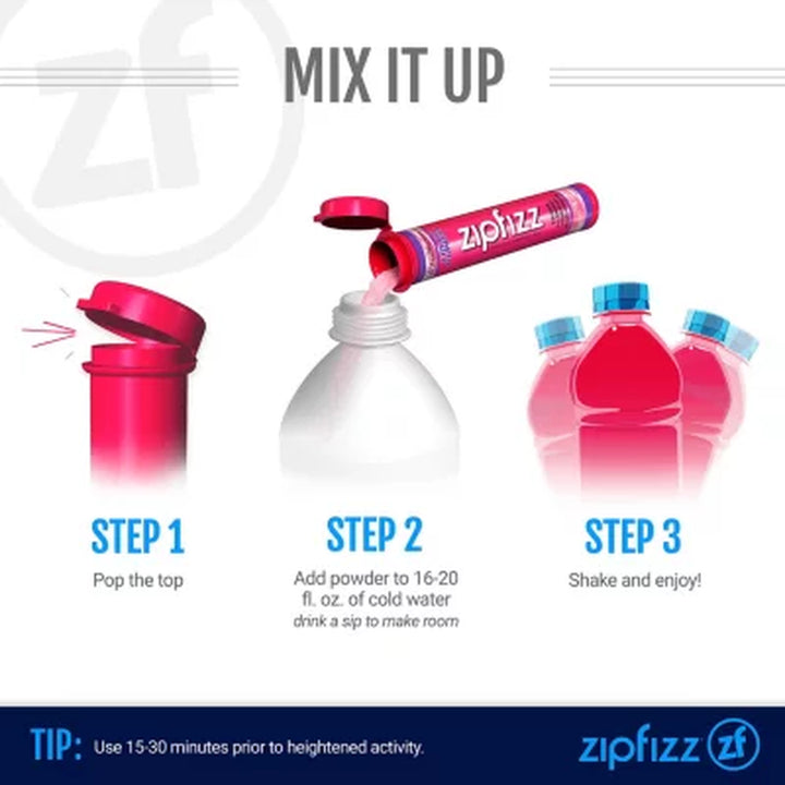 Zipfizz Energy Drink Mix, Fruit Punch 20 Ct.