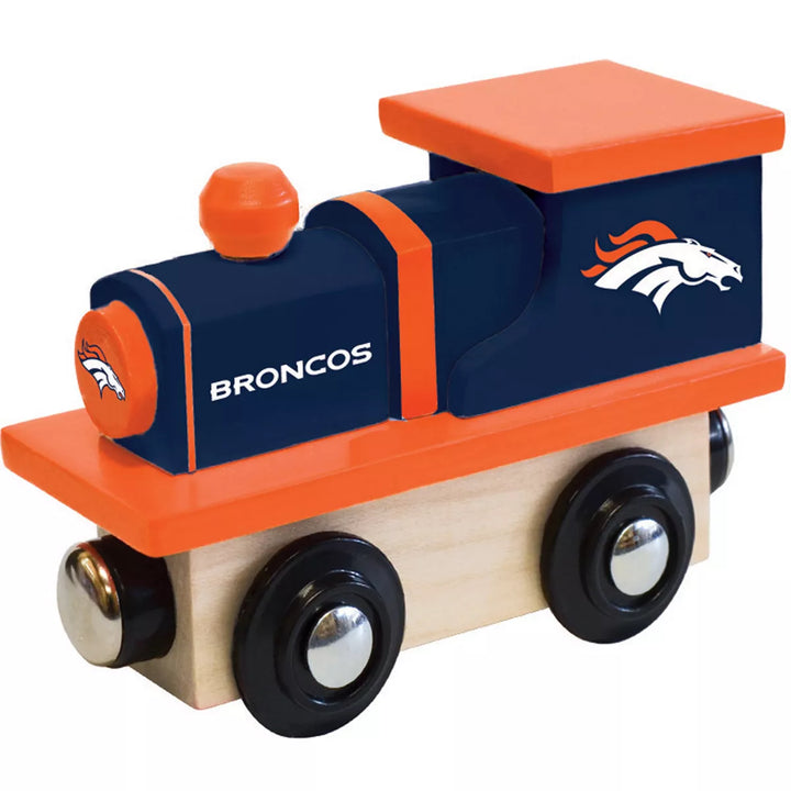 Masterpieces Officially Licensed NFL Denver Broncos Wooden Toy Train Engine for Kids.