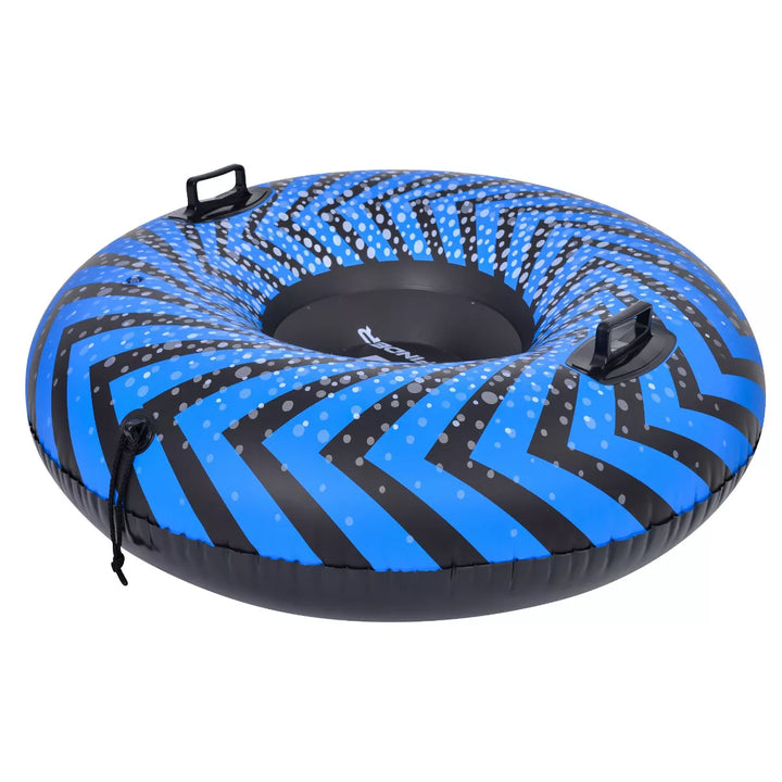 Pool Central Inflatable Ride-On Pool Float or Snow Tube - 37" - Blue and Black