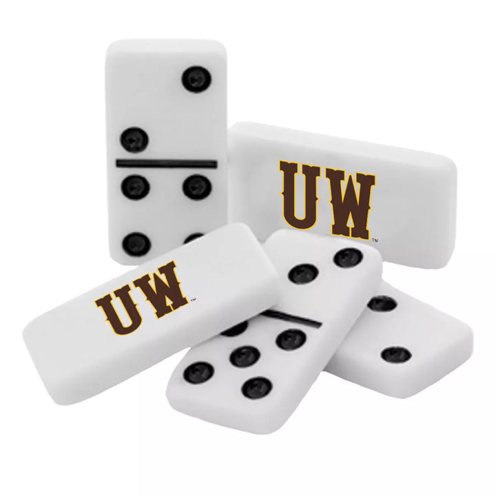 Masterpieces Officially Licensed NCAA Wyoming Cowboys 28 Piece Dominoes Game for Adults.