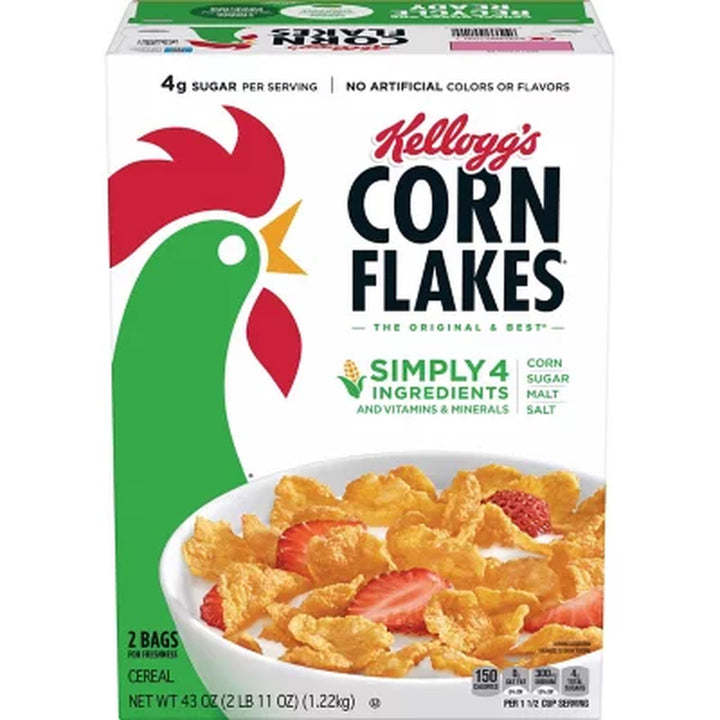 Corn Flakes Breakfast Cereal 43 Oz., 2 Pk.