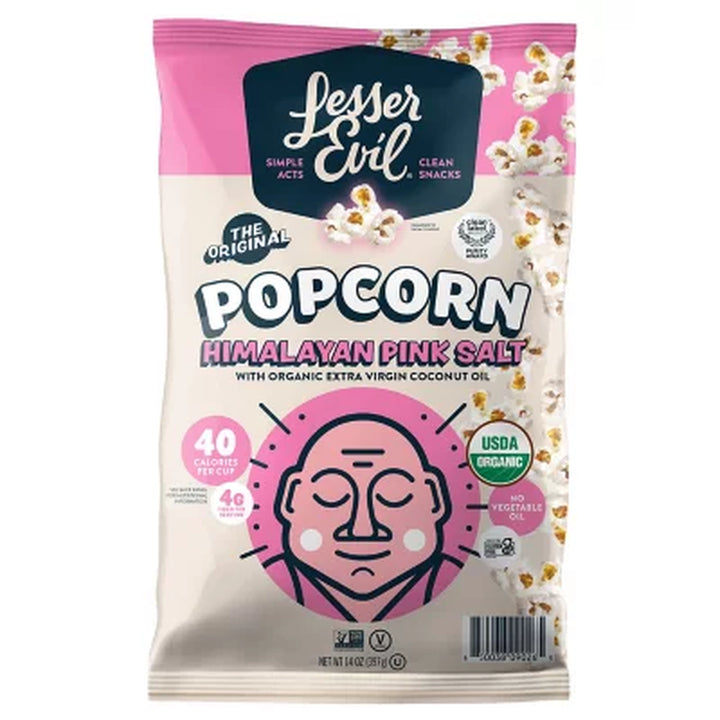 Lesser Evil Organic Himalayan Pink Salt Popcorn, 14 Oz.