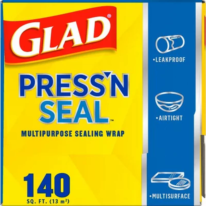 Glad Press'N Seal Plastic Food Wrap 140 Sq. Ft./Roll, 2 Rolls