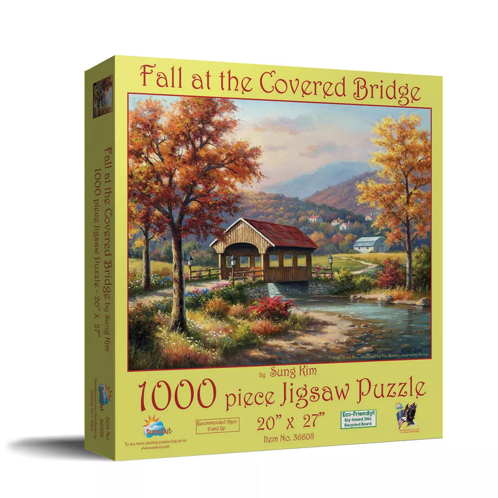 Sunsout Fall at the Covered Bridge 1000 Pc Jigsaw Puzzle 36608