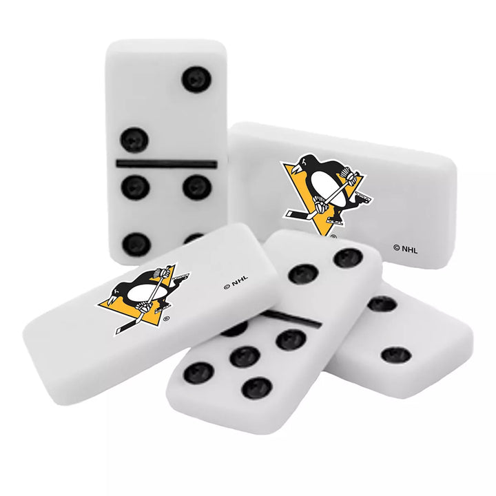 Masterpieces Officially Licensed NHL Pittsburgh Penguins 28 Piece Dominoes Game for Adults.