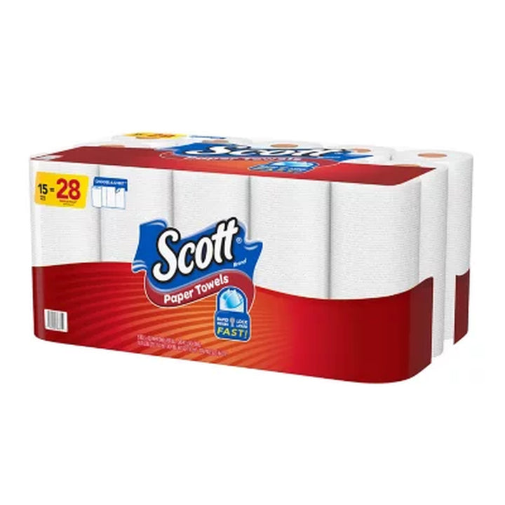 Scott Choose-A-Sheet Paper Towels, Mega Rolls 102 Sheets/Roll, 15 Rolls