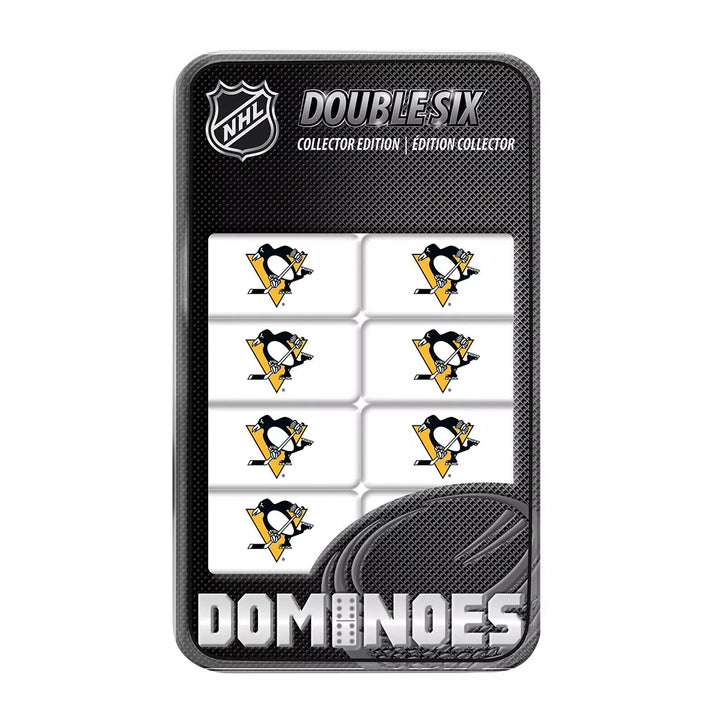 Masterpieces Officially Licensed NHL Pittsburgh Penguins 28 Piece Dominoes Game for Adults.