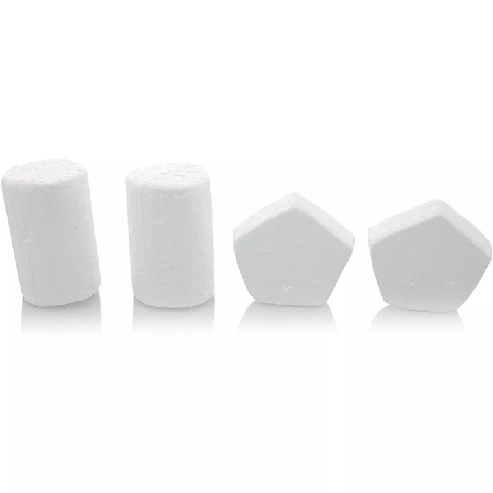 Bright Creations 14 Piece White Geometric Foam Shapes for Kids Crafts, Art Supplies, 7 Sizes