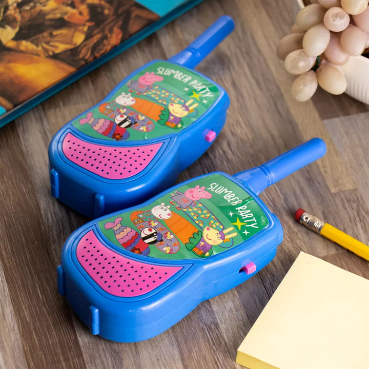 Peppa Pig 2 Piece Walkie Talkie Set with Built-In Flashlight