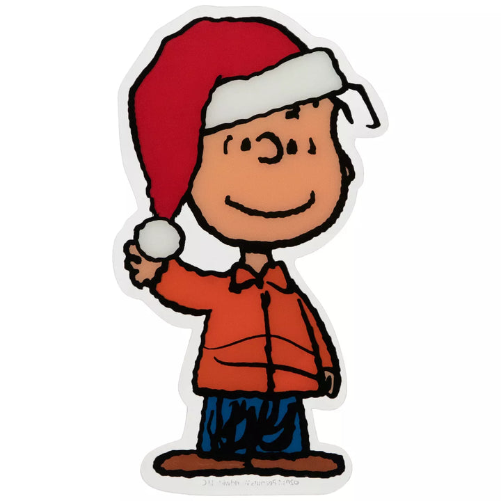 Northlight Peanuts Linus in Santa Hat Christmas Window Cling Decoration