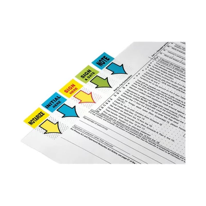 Post-It - Arrow Message 1" Flags - "Sign and Date" - Green - 2 50-Flag Dispensers/Pack