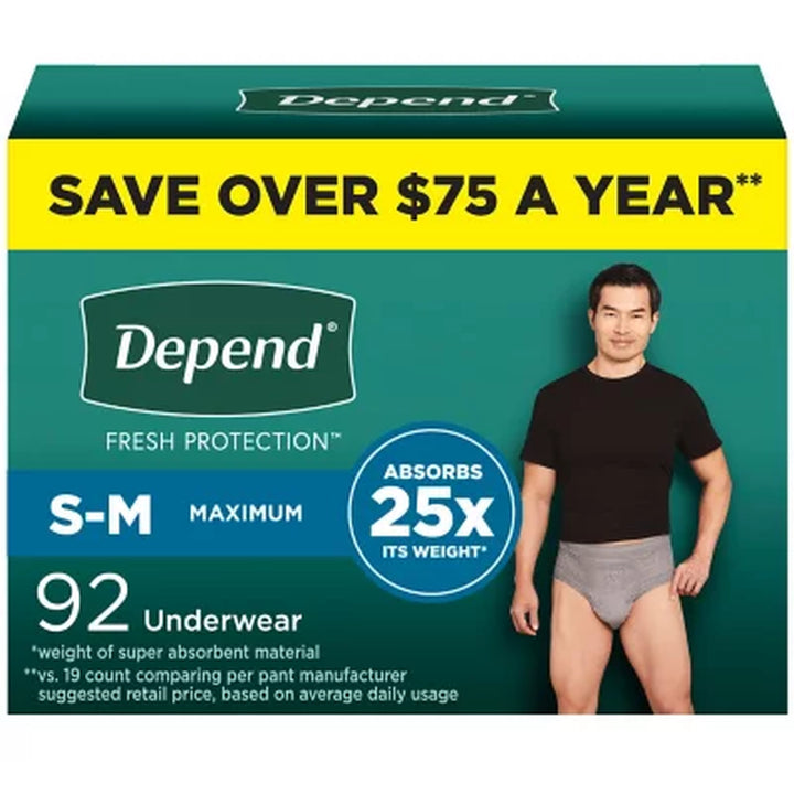 Depend Fresh Protection Incontinence Underwear for Men - Choose Your Size