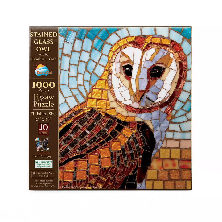 Sunsout Stained Glass Owl 1000 Pc Jigsaw Puzzle 70703