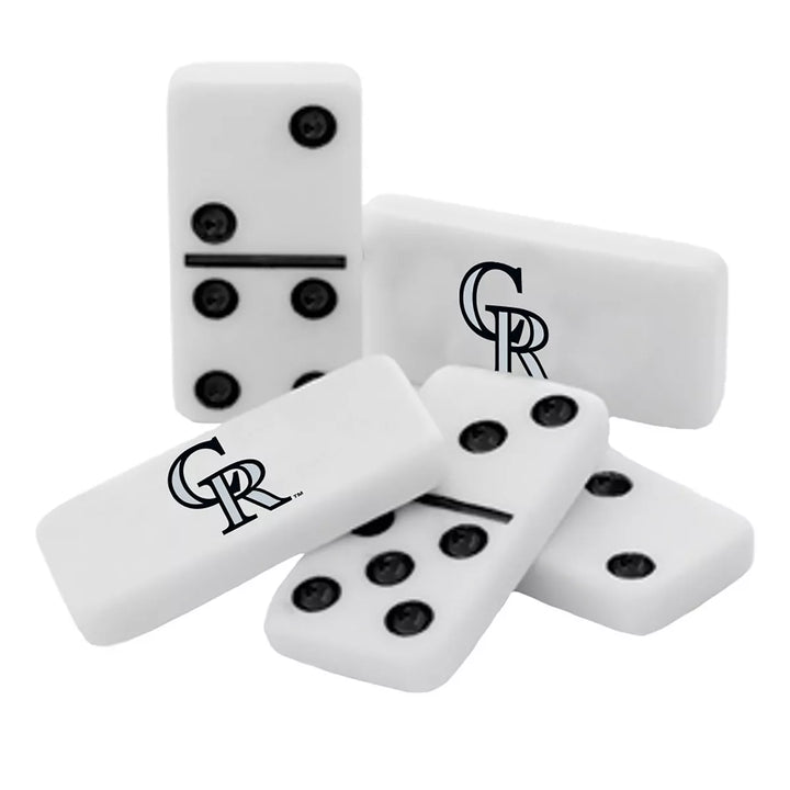 Masterpieces Officially Licensed MLB Colorado Rockies 28 Piece Dominoes Game for Adults.