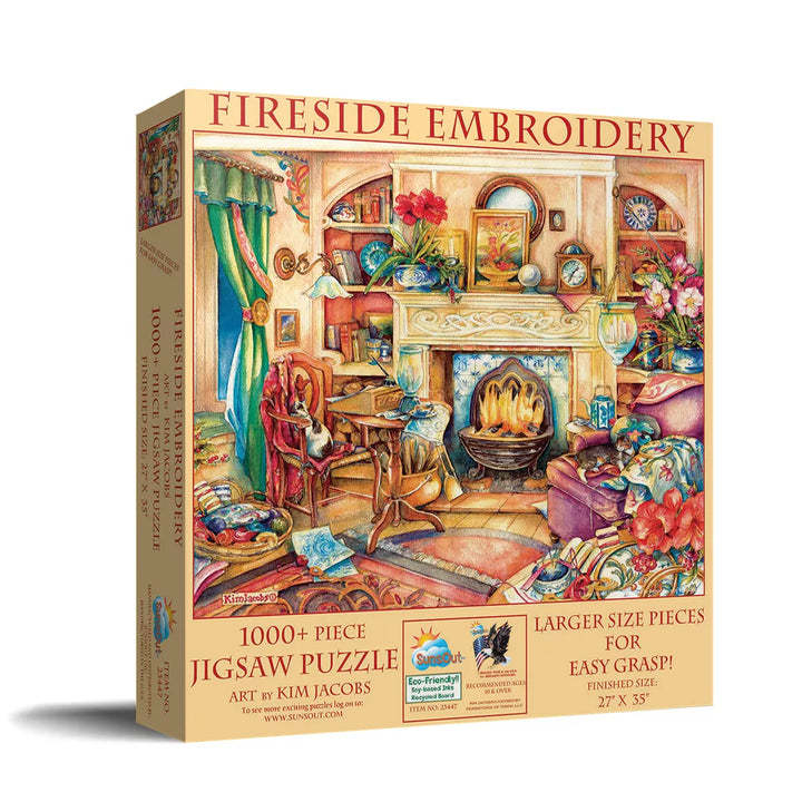 Sunsout Fireside Embroidery 1000 Pc Large Pieces Jigsaw Puzzle 23447