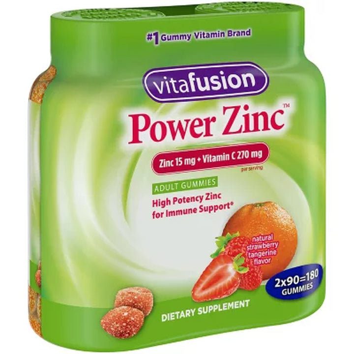 Vitafusion Power Zinc Adult Gummies, Immune Support Dietary Supplement 90 Ct., 2 Pk.