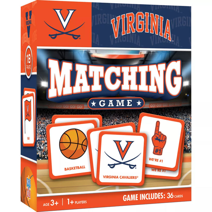 Masterpieces Officially Licensed NCAA Virginia Cavaliers Matching Game for Kids and Families.