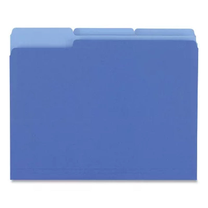Universal File Folders, 1/3 Cut One-Ply Top Tab, Letter, 100/Box (Various Colors)