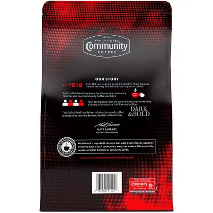 Community Coffee Espresso Roast Ground Coffee, Dark and Bold 46 Oz.