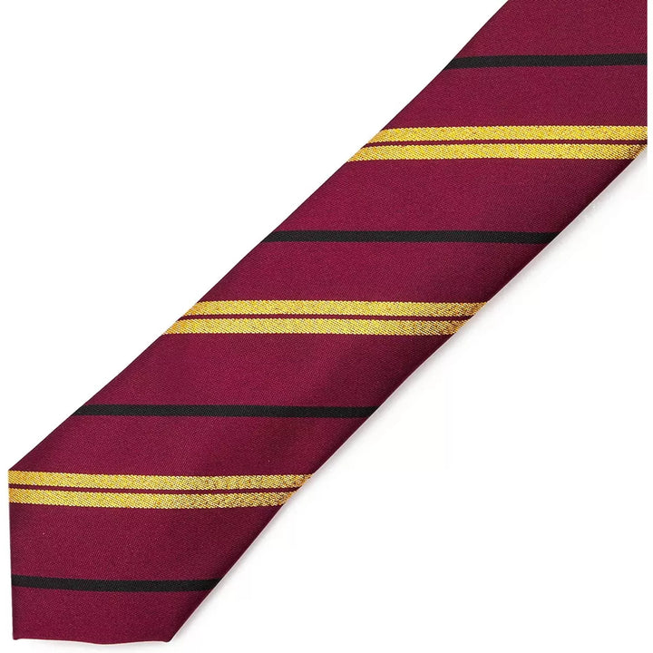 Spooky Central Maroon Red Striped Necktie with Glitter for Halloween Costumes, School Uniform