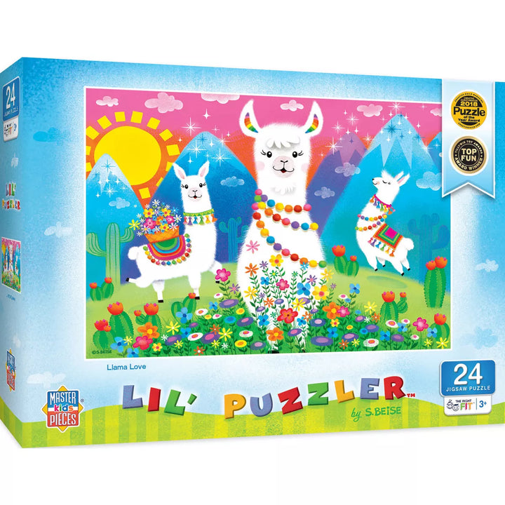 Masterpieces 24 Piece Jigsaw Puzzle for Kids - Llama Love - 19"X14".