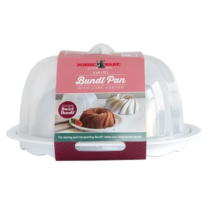 Nordic Ware 2-Piece Formed Bundt Pan and Bundt Keeper (Assorted Shapes and Colors)