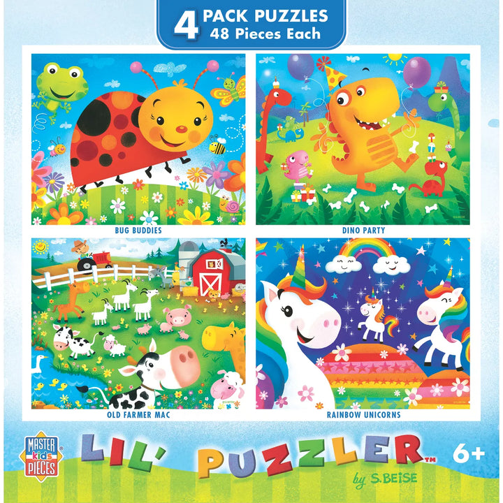 Masterpieces Kids Puzzle Set - Lil Puzzler 4-Pack 48 Piece Jigsaw Puzzles